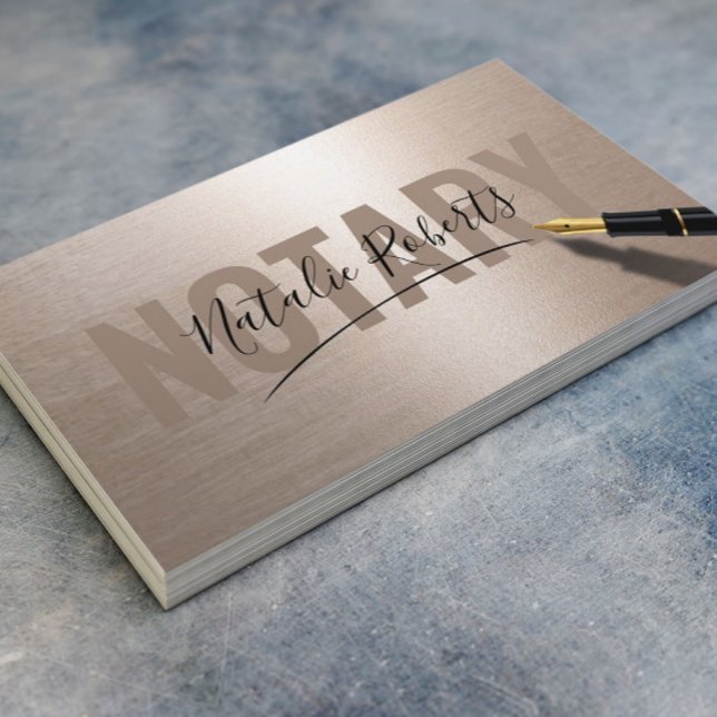 Mobile Notary Service Namnteckning Elegant Guld Visitkort (Skapare uppladdad)
