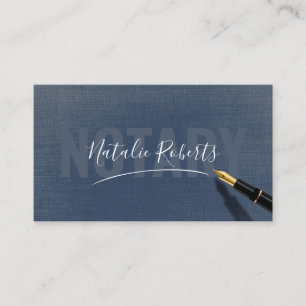 Mobile Notary Service Namnteckning Elegant Navy Bl Visitkort