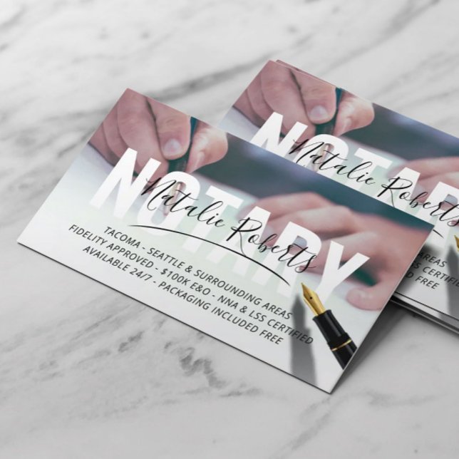 Mobile Notary Service Namnteckning fotografi Visitkort (Skapare uppladdad)
