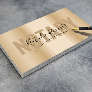 Mobile Notary Service Namnteckning Modern Guld Visitkort