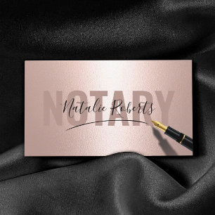 Mobile Notary Service Namnteckning Modern Ro Guld Visitkort