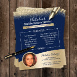Mobile Notary Service Navy Blue & Guld Photo Flygblad<br><div class="desc">Mobila notarietjänstflottar,  blå och Guld Glitter,  fotopapper.</div>