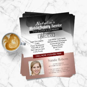 Mobile Notary Service Ro Guld Gräns Photo Flygblad