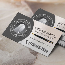 Mobile Notary Signing Agent Classy Silver Photo Visitkort