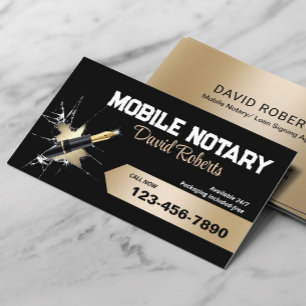 Mobile Notary Signing Agent Kreativ Pen Black Visitkort