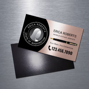 Mobile Notary Signing Agent Modern Ro Guld Foto Magnetiska Visitkort