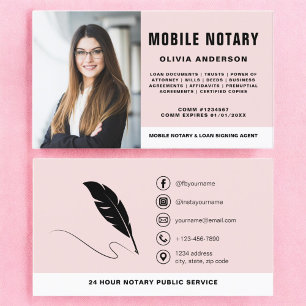 Mobile Notary Signing Agent Photo Rosa Visitkort