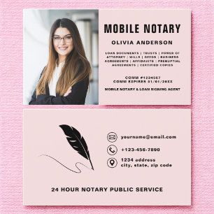 Mobile Notary Signing Agent Photo Rosa Visitkort