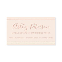 Mobile Notary typography ro guld rand rosa