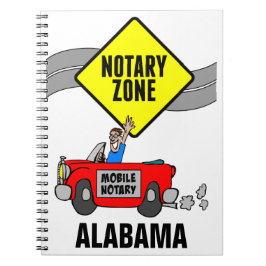 Mobile Notary Zon Red Sports Car Alabama Anteckningsbok
