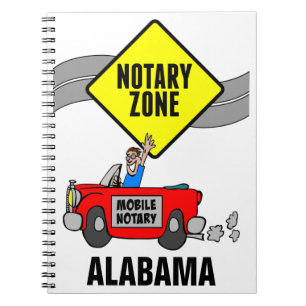 Mobile Notary Zon Red Sports Car Alabama Anteckningsbok