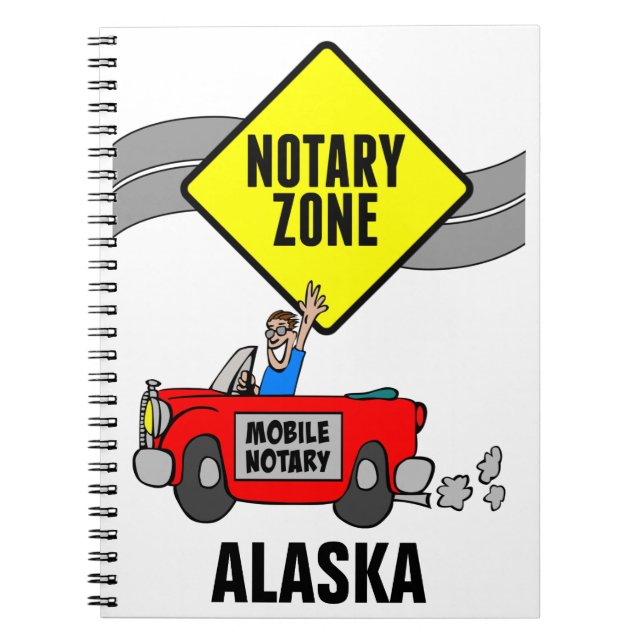 Mobile Notary Zon Red Sports Car Alaska Anteckningsbok (Framsidan)