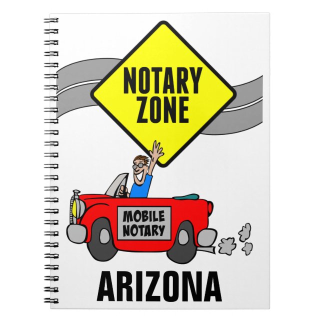 Mobile Notary Zon Red Sports Car Arizona Anteckningsbok (Framsidan)