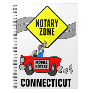 Mobile Notary Zon Red Sports Car Connecticut Anteckningsbok