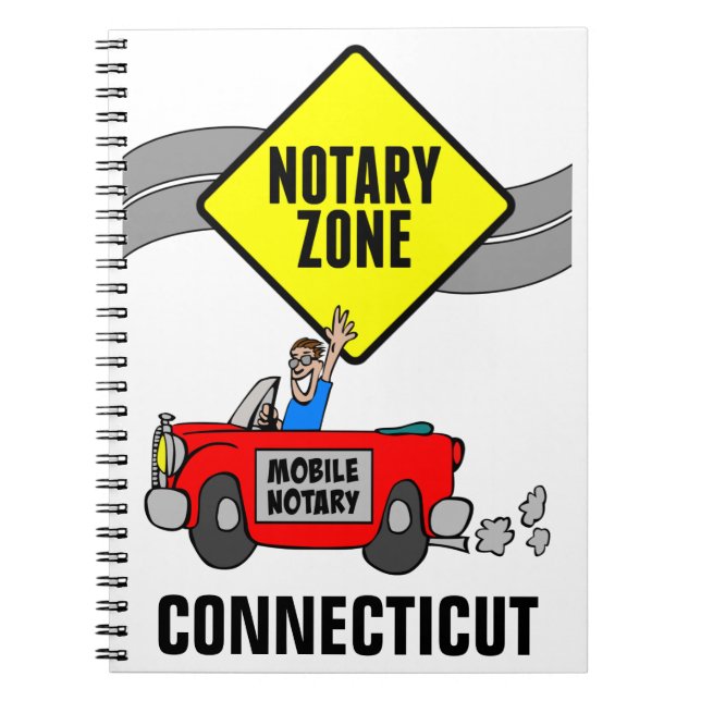 Mobile Notary Zon Red Sports Car Connecticut Anteckningsbok (Framsidan)