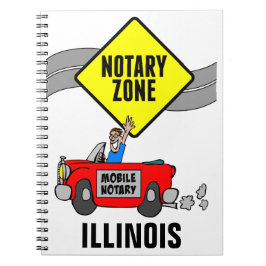 Mobile Notary Zon Red Sports Car Illinois Anteckningsbok