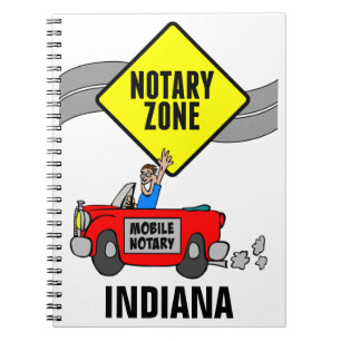 Mobile Notary Zon Red Sports Car Indiana Anteckningsbok