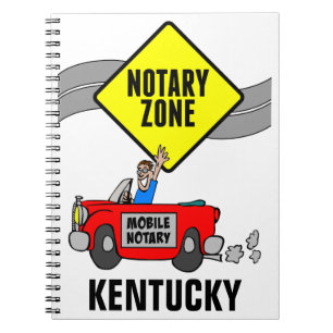 Mobile Notary Zon Red Sports Car Kentucky Anteckningsbok