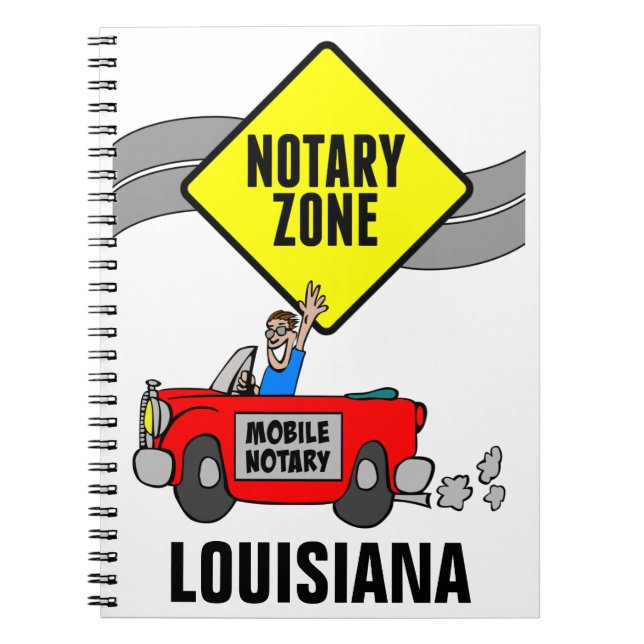 Mobile Notary Zon Red Sports Car Louisiana Anteckningsbok (Framsidan)