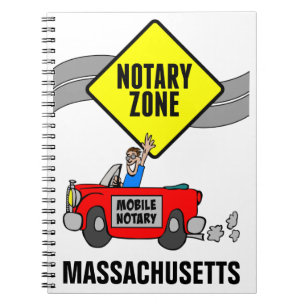 Mobile Notary Zon Red Sports Car Massachusetts Anteckningsbok