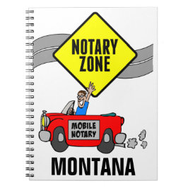 Mobile Notary Zon Red Sports Car Montana Anteckningsbok