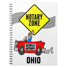 Mobile Notary Zon Red Sports Car Ohio Anteckningsbok