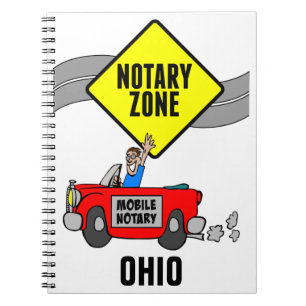 Mobile Notary Zon Red Sports Car Ohio Anteckningsbok