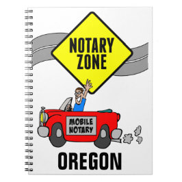 Mobile Notary Zon Red Sports Car Oregon Anteckningsbok