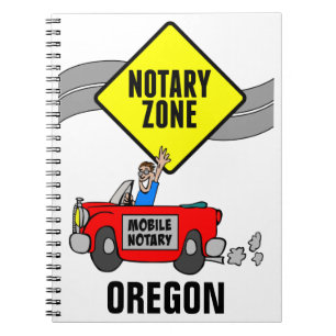Mobile Notary Zon Red Sports Car Oregon Anteckningsbok