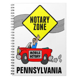 Mobile Notary Zon Red Sports Car Pennsylvania Anteckningsbok