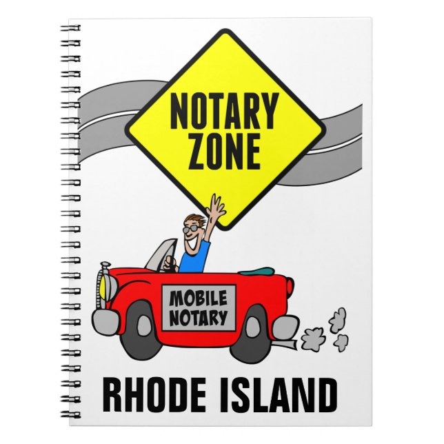 Mobile Notary Zon Red Sports Car Rhode island Anteckningsbok (Framsidan)