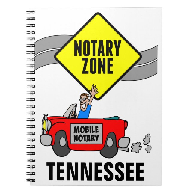 Mobile Notary Zon Red Sports Car Tennessee Anteckningsbok (Framsidan)