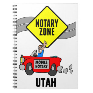 Mobile Notary Zon Red Sports Car Utah Anteckningsbok