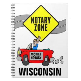 Mobile Notary Zon Red Sports Car Wisconsin Anteckningsbok