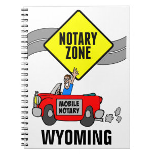 Mobile Notary Zon Red Sports Car Wyoming Anteckningsbok