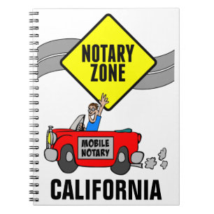 Mobile Notary Zonare Red Sports Car California Anteckningsbok