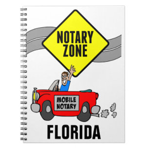 Mobile Notary Zonare Red Sports Car Florida Anteckningsbok