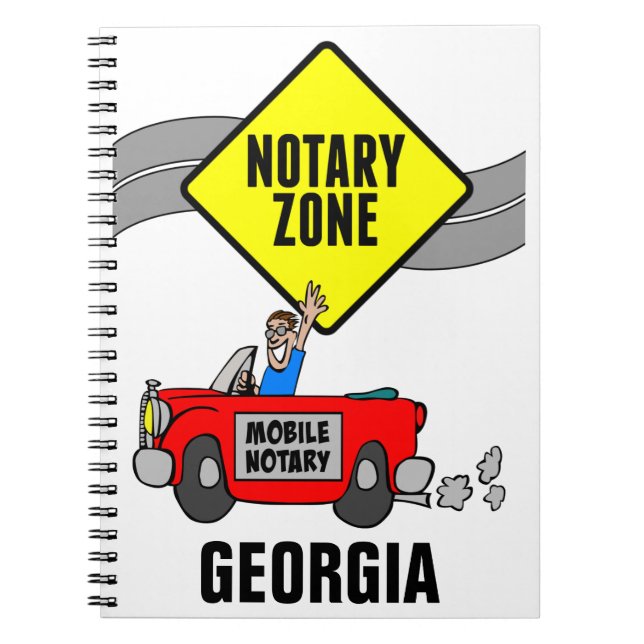 Mobile Notary Zonare Red Sports Car Georgia Anteckningsbok (Framsidan)