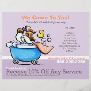 Mobile Pet Groomer Shih Tzu Lila Coupon Ad Reklamblad