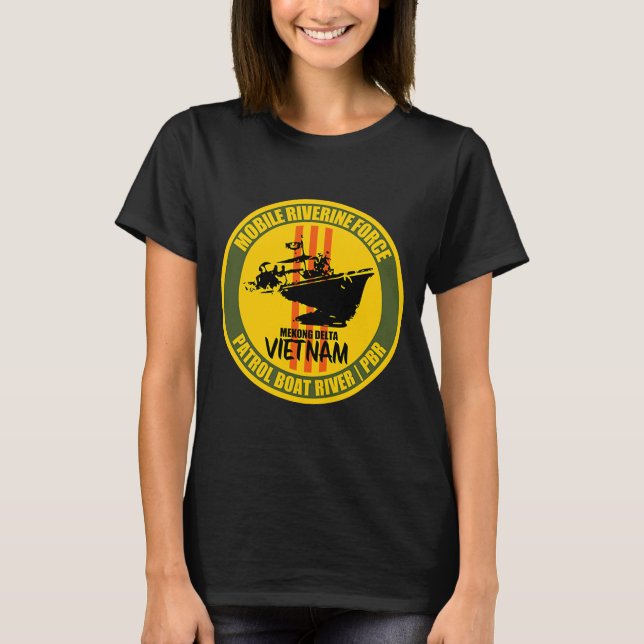 Mobile Riverine Force Mekong Delta Vietnam Veteran T Shirt (Framsida)