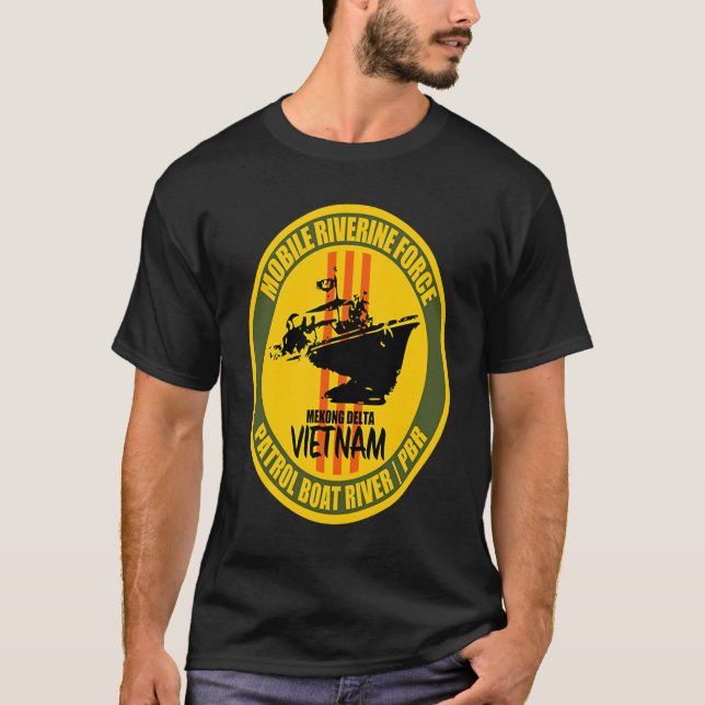 Mobile Riverine Force Mekong Delta Vietnam Veteran T Shirt (Framsida)
