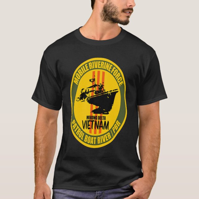 Mobile Riverine Force Mekong Delta Vietnam Veteran T Shirt (Framsida)