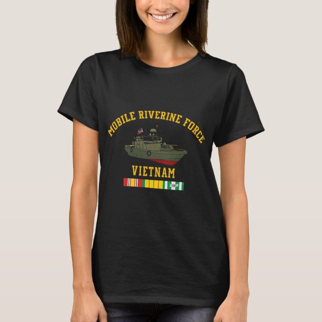 Mobile Riverine Force Vietnam Veteran T Shirt (Framsida)
