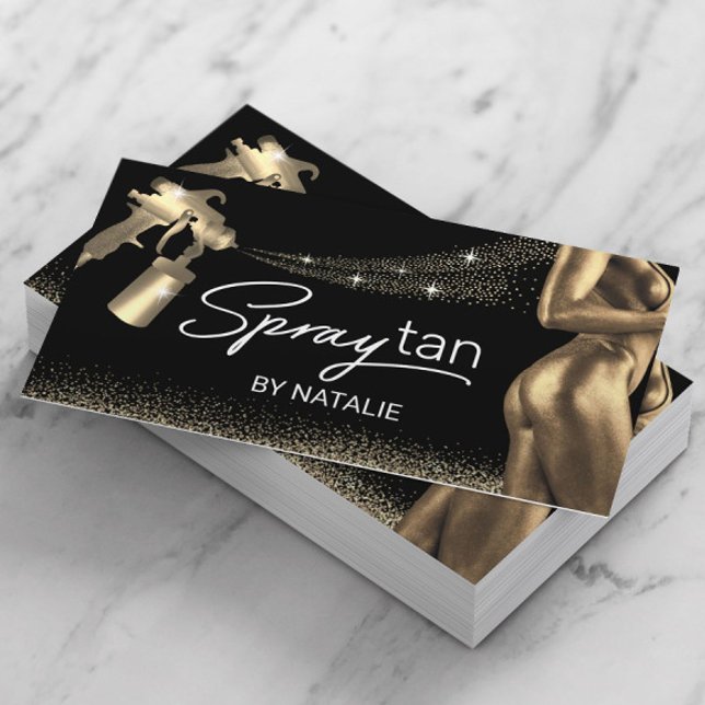 Mobile Spray Tan Bronze Body Guld Glitter Tanning Visitkort (Skapare uppladdad)