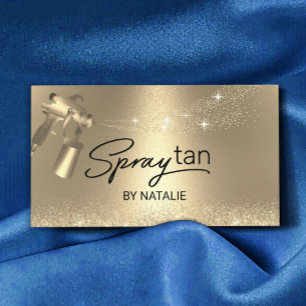 Mobile Spray Tan Luxury Guld Airbrush Tanning Visitkort