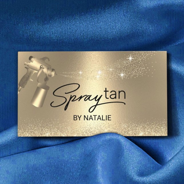Mobile Spray Tan Luxury Guld Airbrush Tanning Visitkort (Skapare uppladdad)
