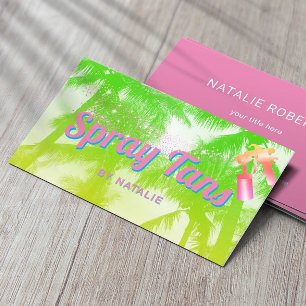 Mobile Spray Tan Tropical Handflatan Träd Retro Visitkort