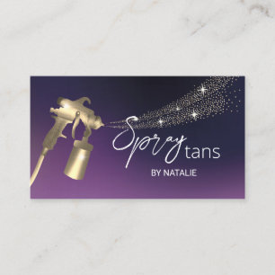 Mobile Spray Tanning Lila & Guld Skincare Visitkort