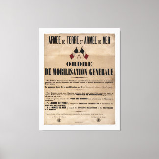 Mobilisering i Frankrike den 1 augusti 1914 Canvastryck