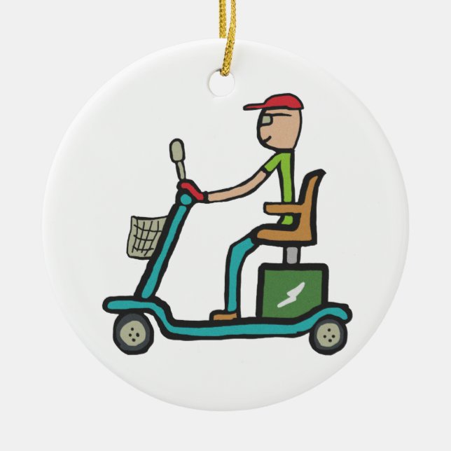 Mobility Scooter Julgransprydnad Keramik (Framsidan)